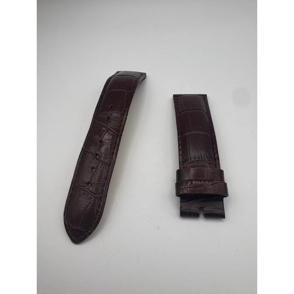 NewLife 20mm Genuine Leather Watch Strap - Dark Brown Crocodile skin